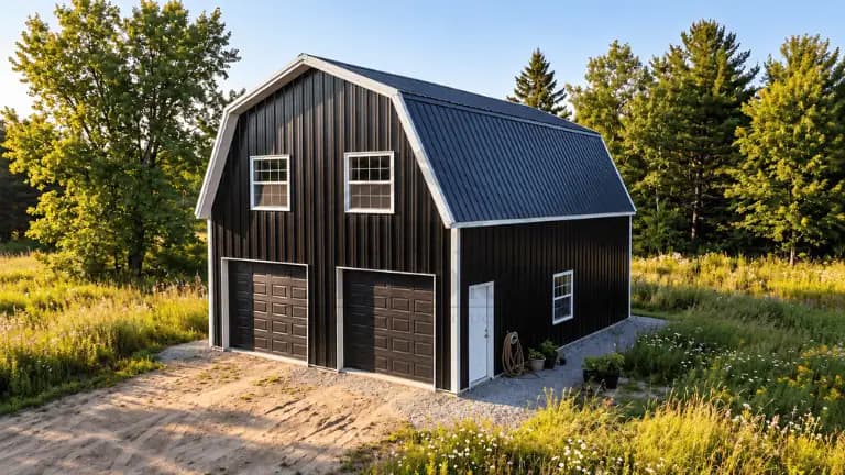 26x35x10 Gambrel Style Barn — 26'W x 35'L metal building from Get Carports