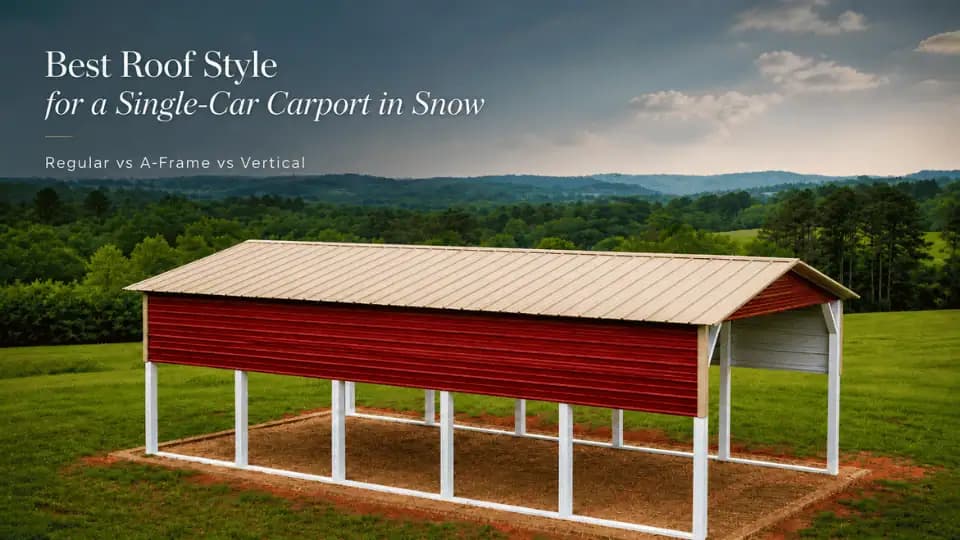 Best Roof Style for Single Car Carports in Snow