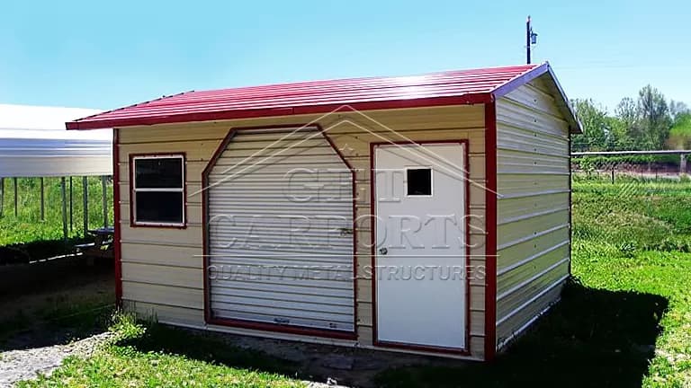 10x20x8 A-Frame Style Storage Shed — 10'W x 20'L metal building from Get Carports