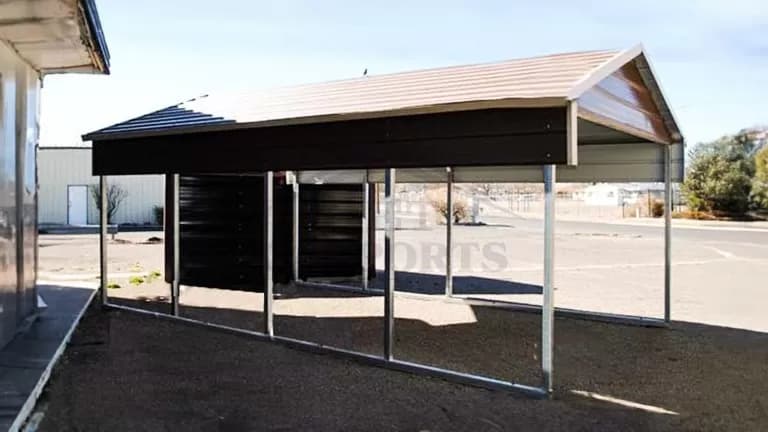 12x20x8 Single Car Carport — 12'W x 20'L metal building from Get Carports