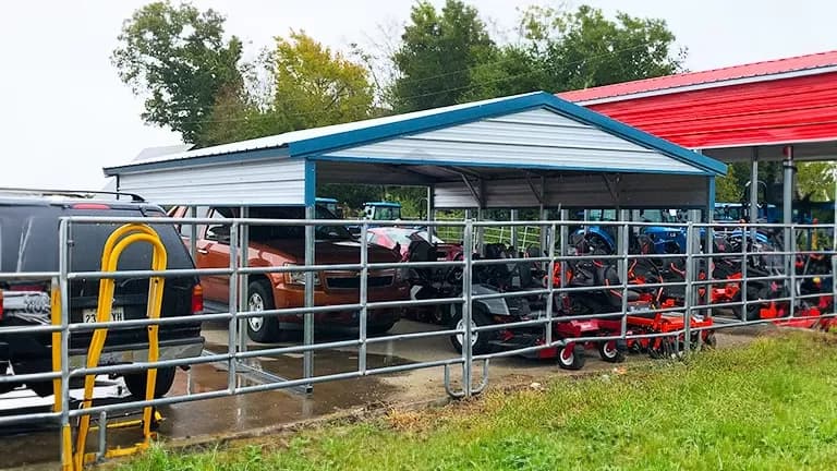 18x20x6 Vertical Roof Carport — 18'W x 20'L metal building from Get Carports