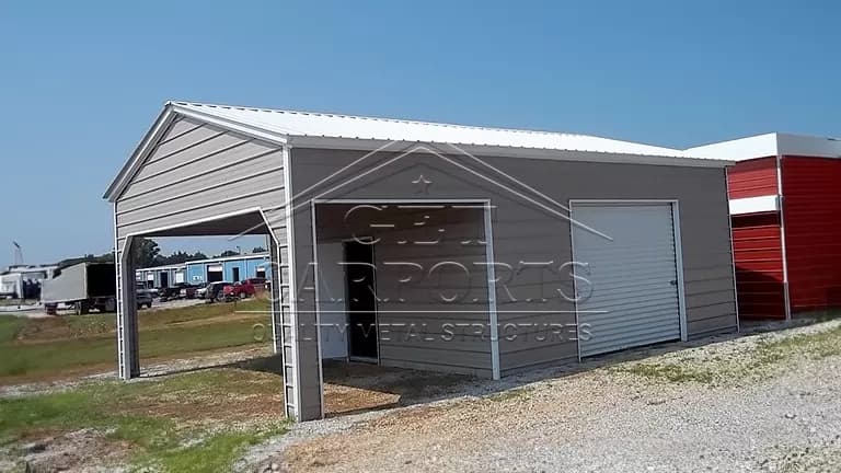 18x25x9 A-Frame Utility Carport — 18'W x 25'L metal building from Get Carports