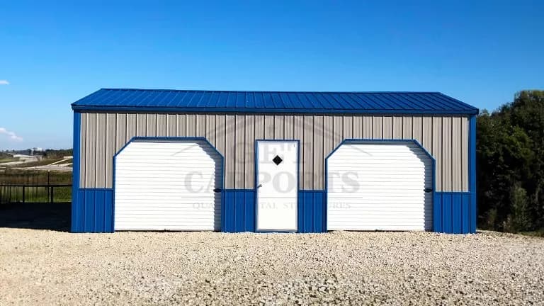 18x30x9 Two Car Garage — 18'W x 30'L metal building from Get Carports