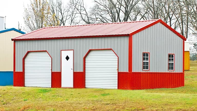 18x30x9 Fully Enclosed A-Frame Garage — 18'W x 30'L metal building from Get Carports