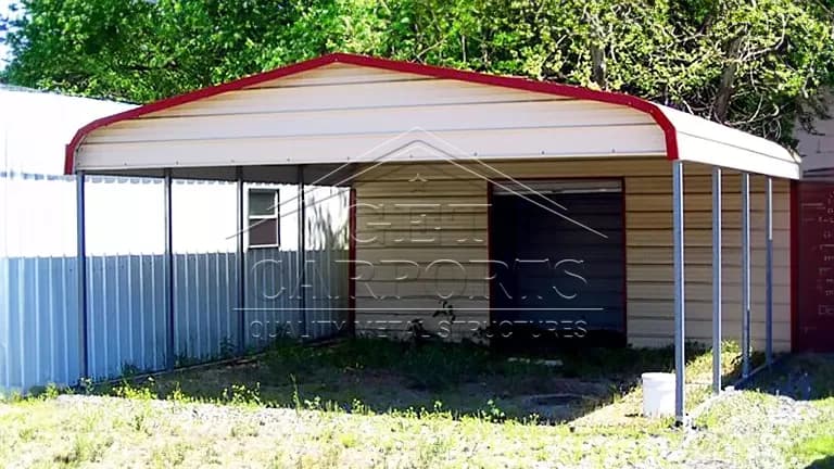 18x30x6 Regular Style Combo Carport — 18'W x 30'L metal building from Get Carports