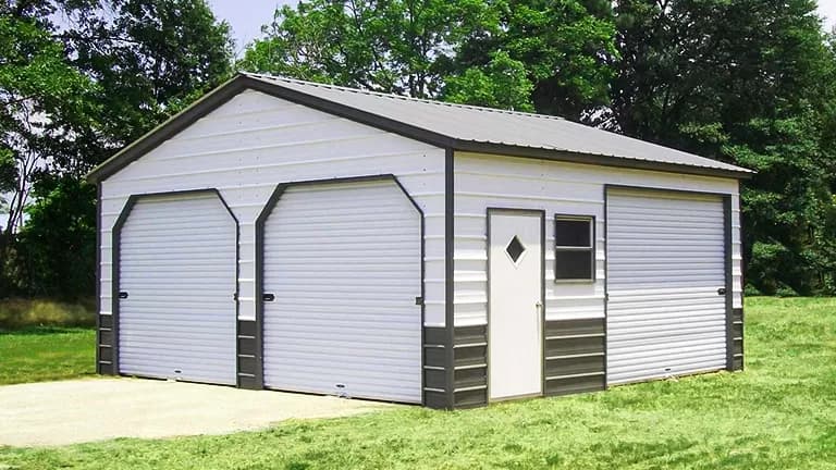 20x20x10 A-Frame Vertical Roof Garage — 20'W x 20'L metal building from Get Carports
