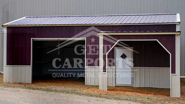 20x30x10 Garage with Lean To — 20'W x 30'L metal building from Get Carports