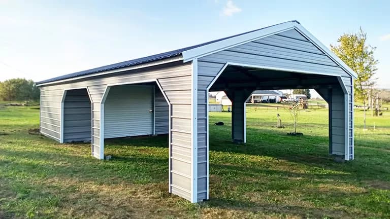 20x30x7 Carport with Storage — 20'W x 30'L metal building from Get Carports