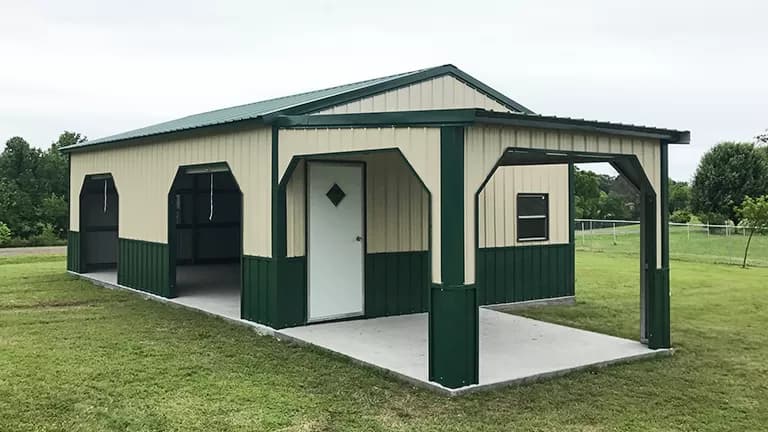 20x35x11 A-Frame Garage w/Porch — 20'W x 35'L metal building from Get Carports