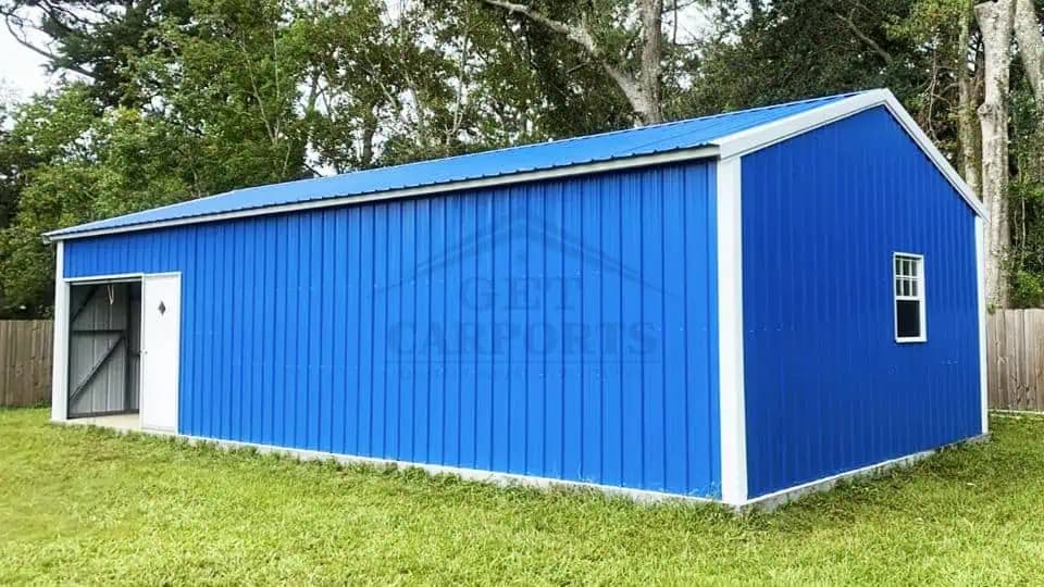 20x40x9 Vertical Roof Garage — 20'W x 40'L metal building from Get Carports
