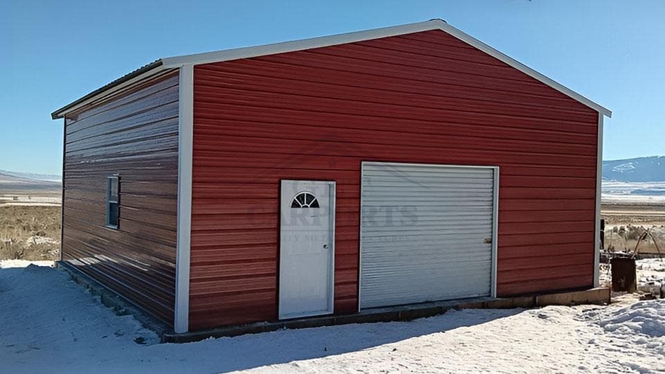 22x20x10 Garage — 22'W x 20'L metal building from Get Carports