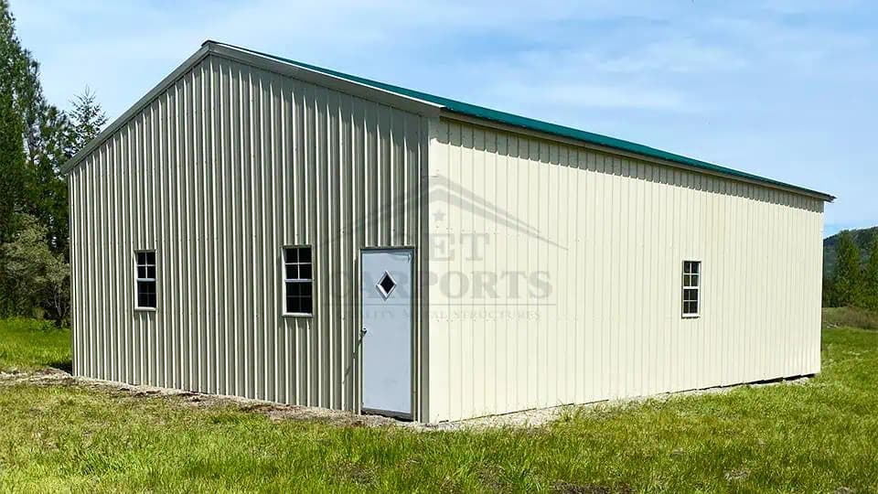 28x35x11 Vertical Roof Garage — 28'W x 35'L metal building from Get Carports