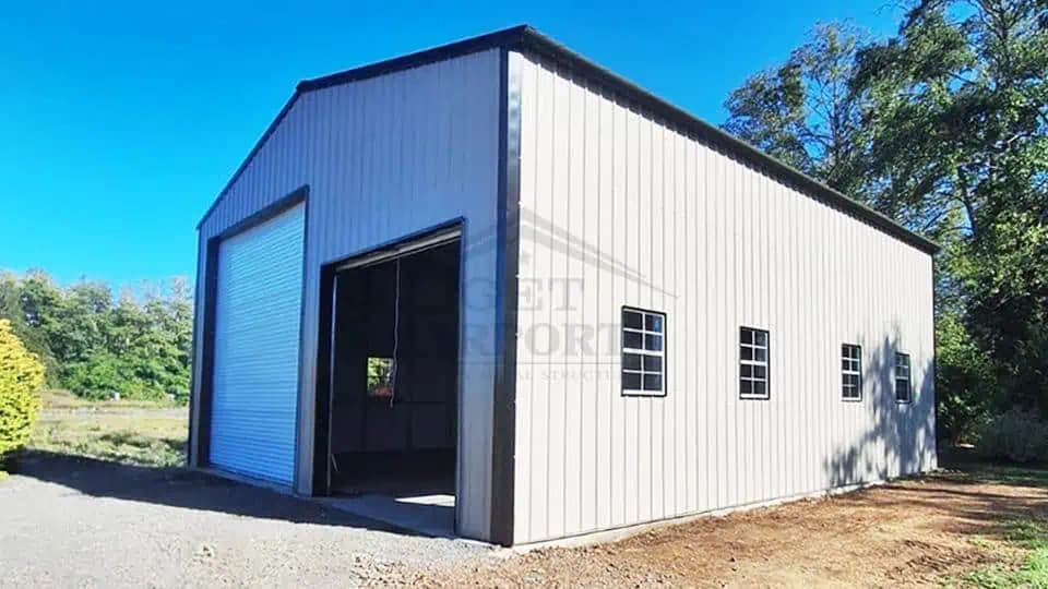 28x35x13 Vertical Roof Workshop — 28'W x 35'L metal building from Get Carports