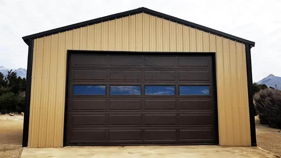 28x50x16 Vertical Roof Garage — 28'W x 50'L metal building from Get Carports