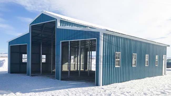 36x40x14 Horse Stall Barn — 36'W x 40'L metal building from Get Carports