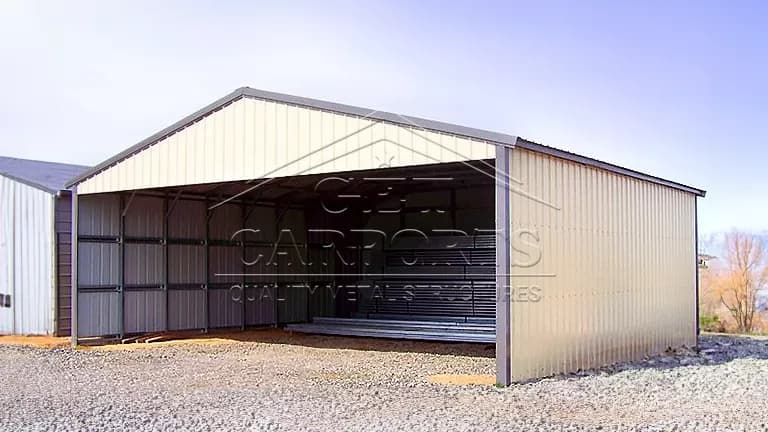 30x40x10 Vertical Roof Carport — 30'W x 40'L metal building from Get Carports
