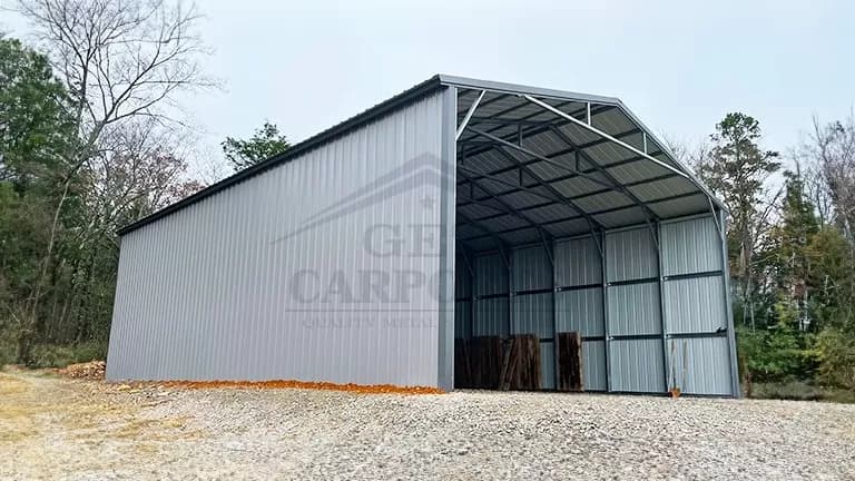 30x45x14 Enclosed Carport — 30'W x 45'L metal building from Get Carports