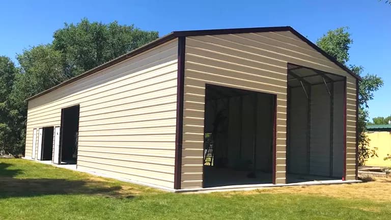 30x60x14 Vertical Roof Garage — 30'W x 60'L metal building from Get Carports