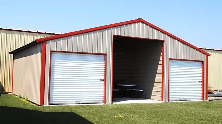 36x25x12 Straight Roof Barn — 36'W x 25'L metal building from Get Carports