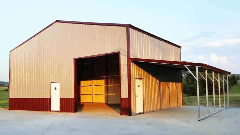 36x25x16 Commercial Building — 36'W x 25'L metal building from Get Carports