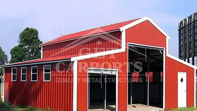 36x30x12 All Vertical Barn — 36'W x 30'L metal building from Get Carports