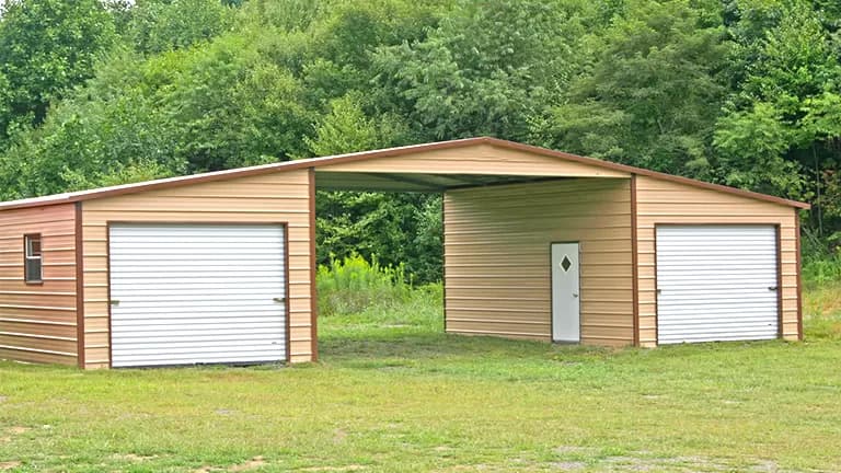 40x20x12 A-Frame Straight Roof Barn — 40'W x 21'L metal building from Get Carports