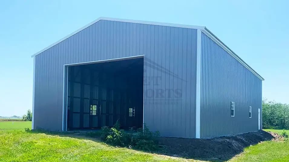 40x60x16 Vertical Roof Commercial Building — 40'W x 60'L metal building from Get Carports