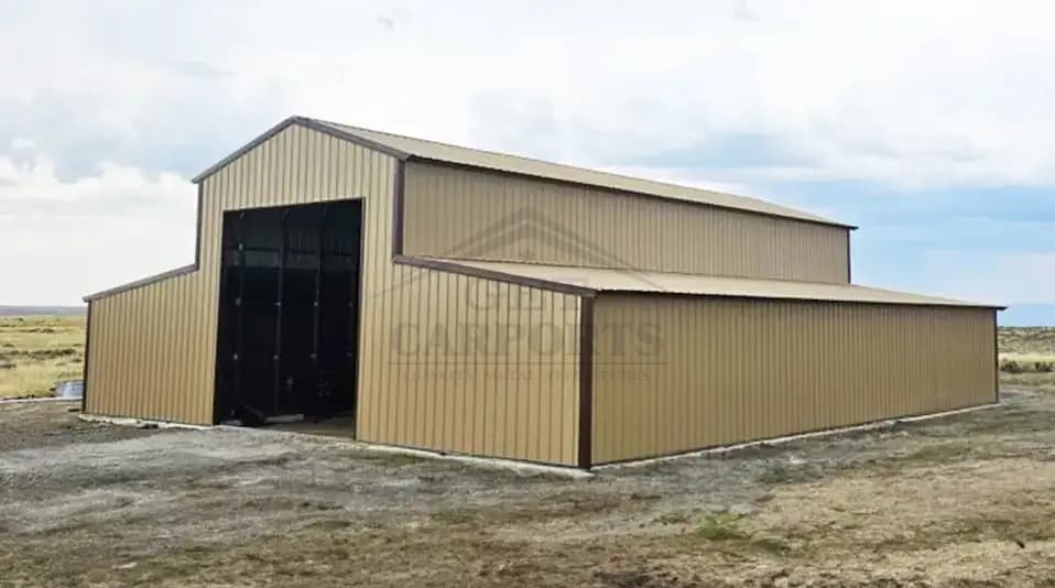 48x60x16/10/8 Vertical Raised Center Barn — 48'W x 60'L metal building from Get Carports