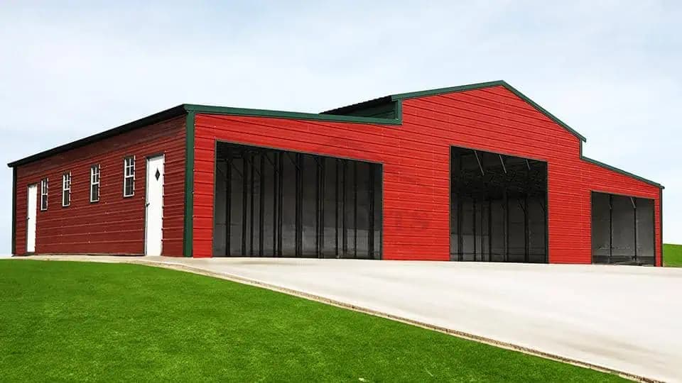 60x30x12 Raised Center Barn — 60'W x 30'L metal building from Get Carports