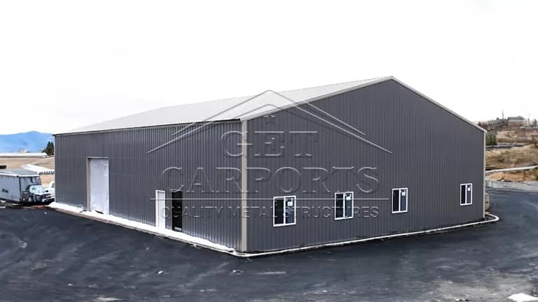 60x80x14 A-Frame Workshop — 60'W x 80'L metal building from Get Carports