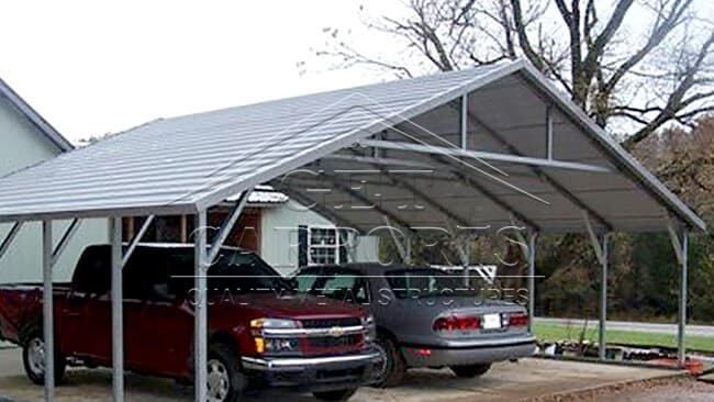 26x25x8 A-Frame Horizontal Carport — 26'W x 25'L metal building from Get Carports