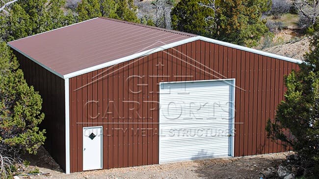 60x60x16 Fully Enclosed Warehouse — 60'W x 60'L metal building from Get Carports