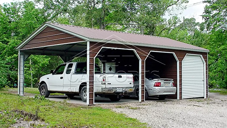 18'x35' Side Entry A-Frame Two Car Carport | Get Carports