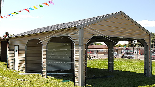 18x30x7 A-Frame Vertical Roof Side Entry Utility Package