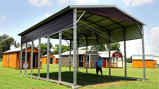 18x30x14 Metal RV Cover - Vertical Roof - Eagle Carports