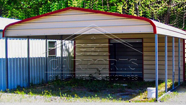 Carport With Back Storage Combo Unit