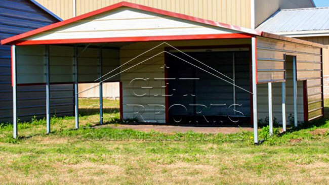 20x30x7 Aframe Vertical Roof Combo Carport