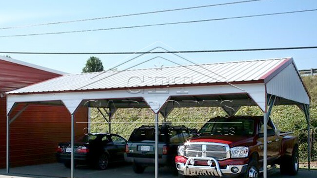 18x30x9 Aframe Vertical Roof Side Entry Certified Carport