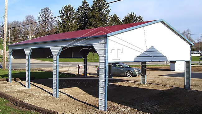 18x30x7 Aframe Side Entry Carport