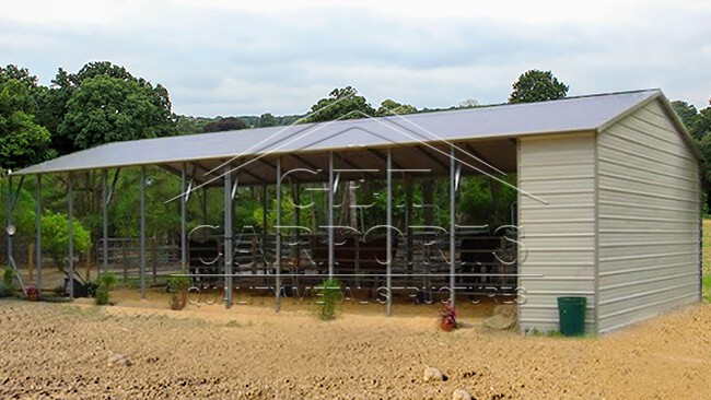 24x60x10 Aframe Vertical Roof Horse Stall