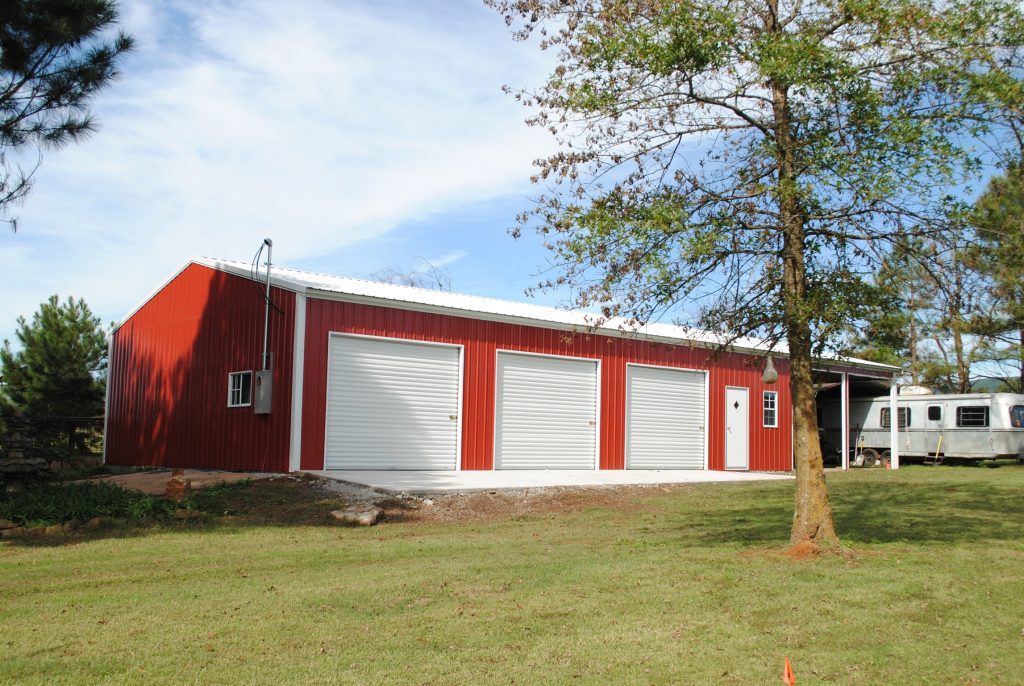 Three Car Metal Garage