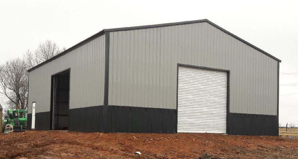 Steel Garage with two garage doors