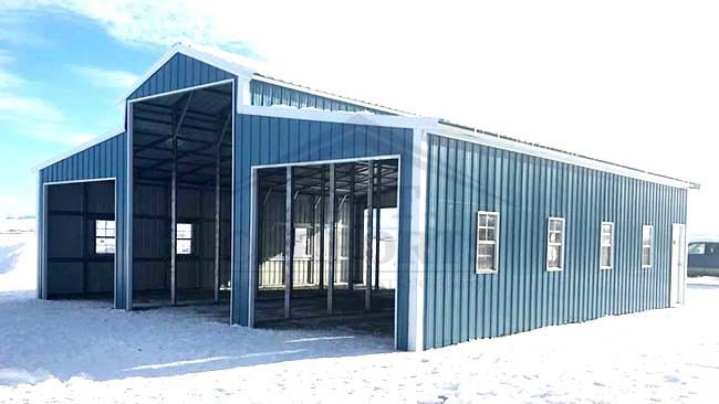 36x35x15 Aframe All Vertical Raised Center Barn