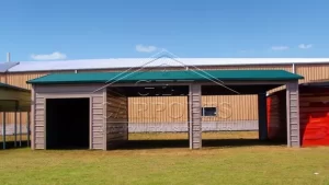 18x36x8 A-Frame Horizontal Combo Carport