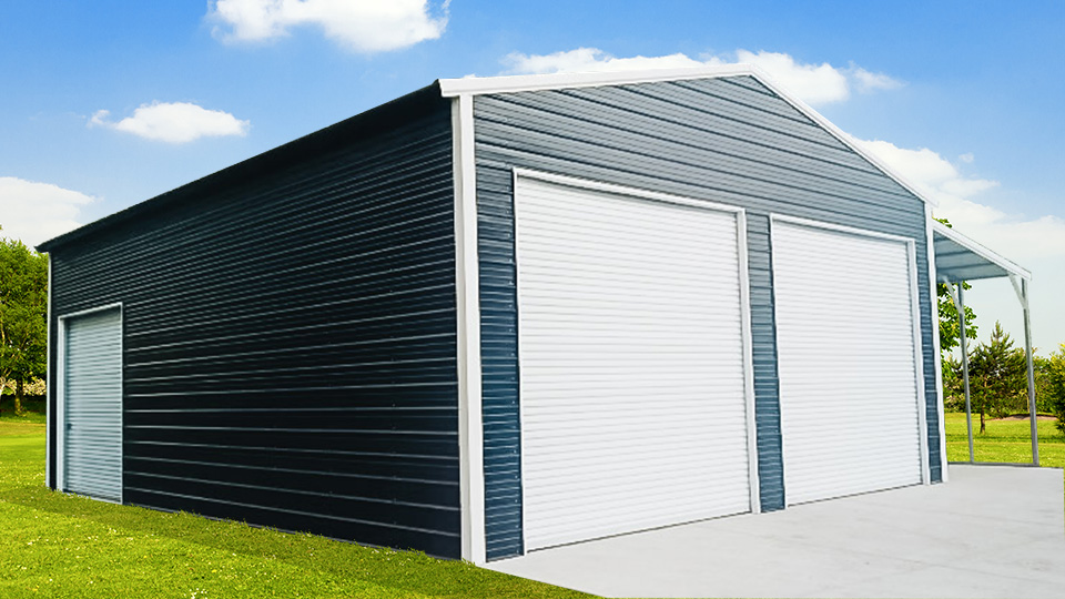 38x35x12 Garage with Lean-To