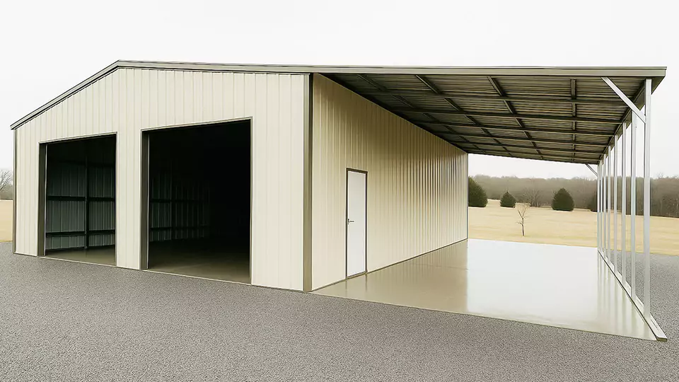 30x35x12 Garage with Lean-To