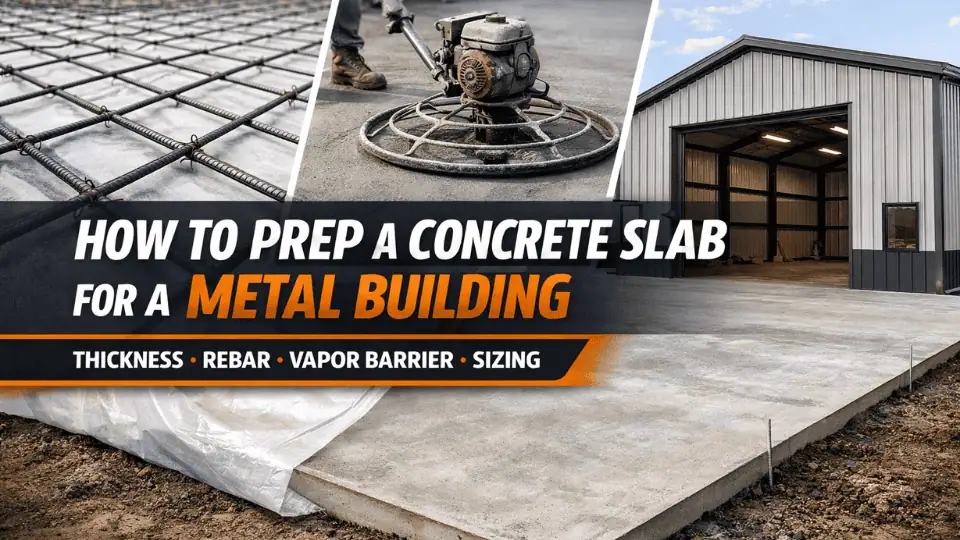 How to Prep a Concrete Slab for a Metal Building (Thickness, Rebar, Vapor Barrier, and Sizing)
